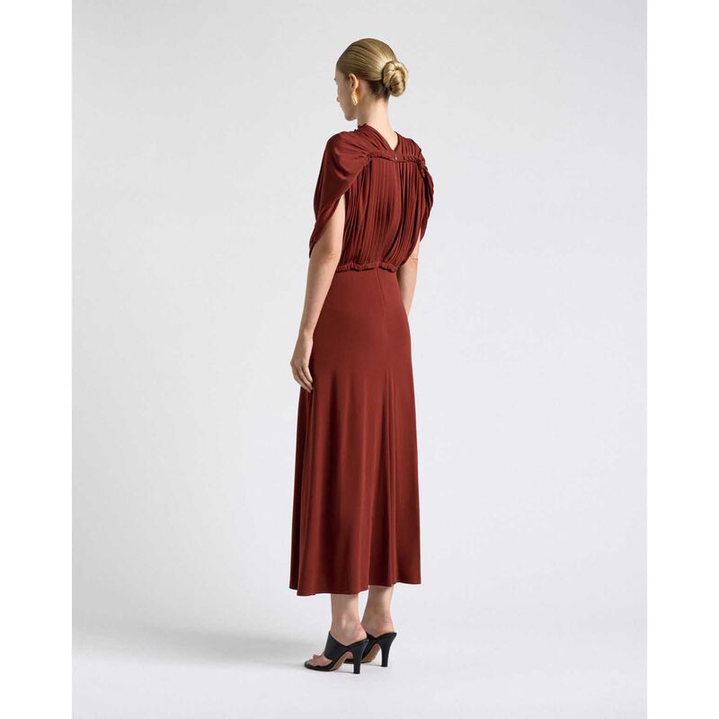 Cue Jersey Pleated Ruched Midi Dress image number 1